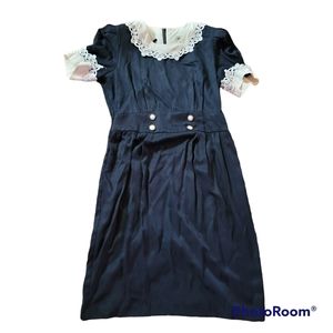 JEFFREY AND DARA VINTAGE COTTAGECORE DRESS W/LACE